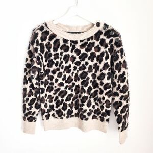 Ann Taylor Textured Leopard Sweater XXSP